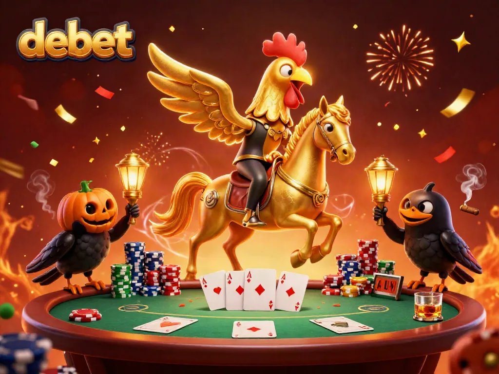 Win big with debet in a dazzling casino scene filled with poker excitement!