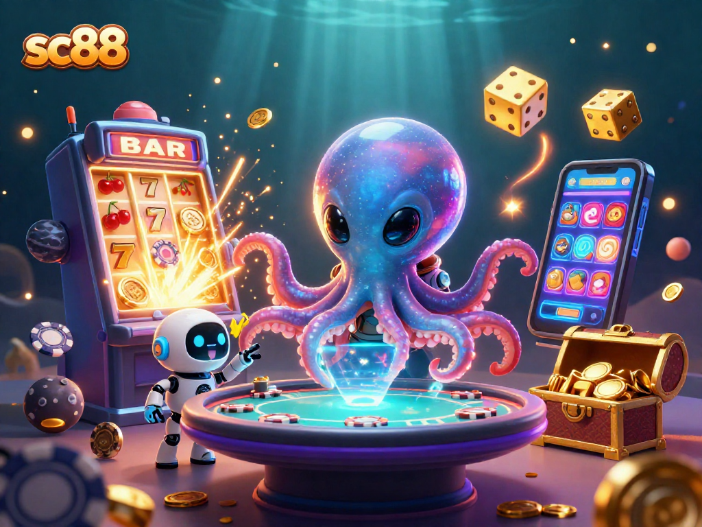Experience the excitement of sc88's immersive alien poker scene filled with cosmic jackpots and vibrant colors.