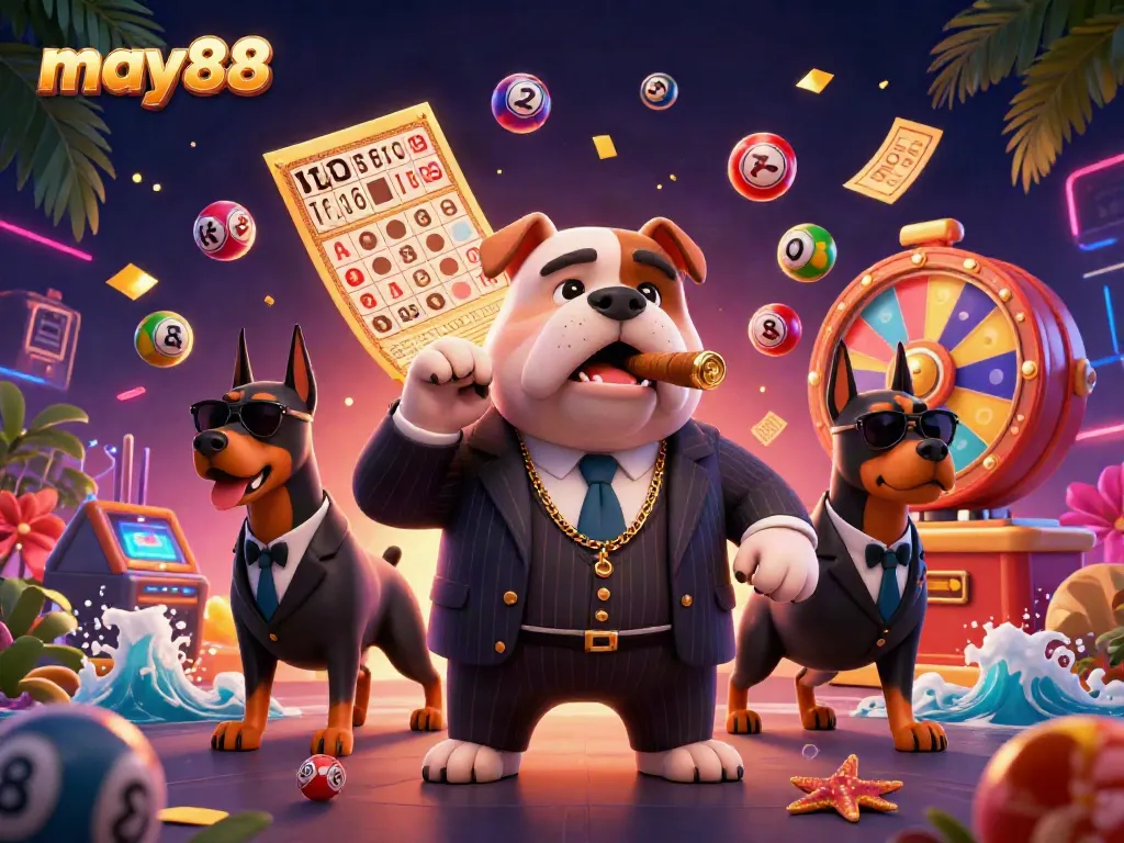 Engage with the may88 mafia boss bulldog scene filled with dynamic lottery elements and casino excitement.