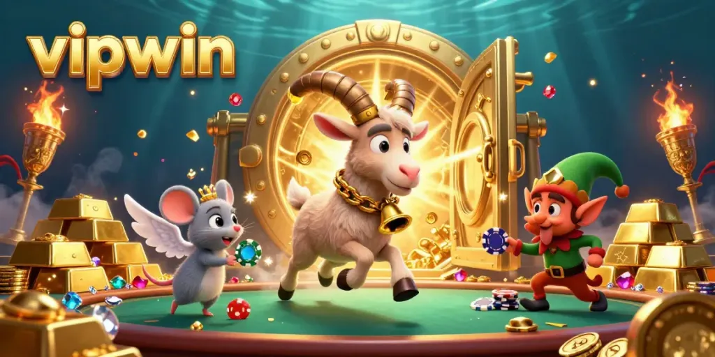 Engage in exciting gameplay at VIPWIN's animated casino with vibrant characters and dynamic action.