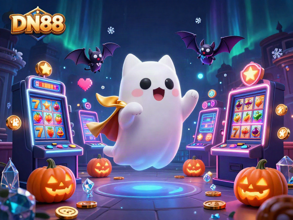 Experience the thrill of DN88 with playful characters in a lively casino scene