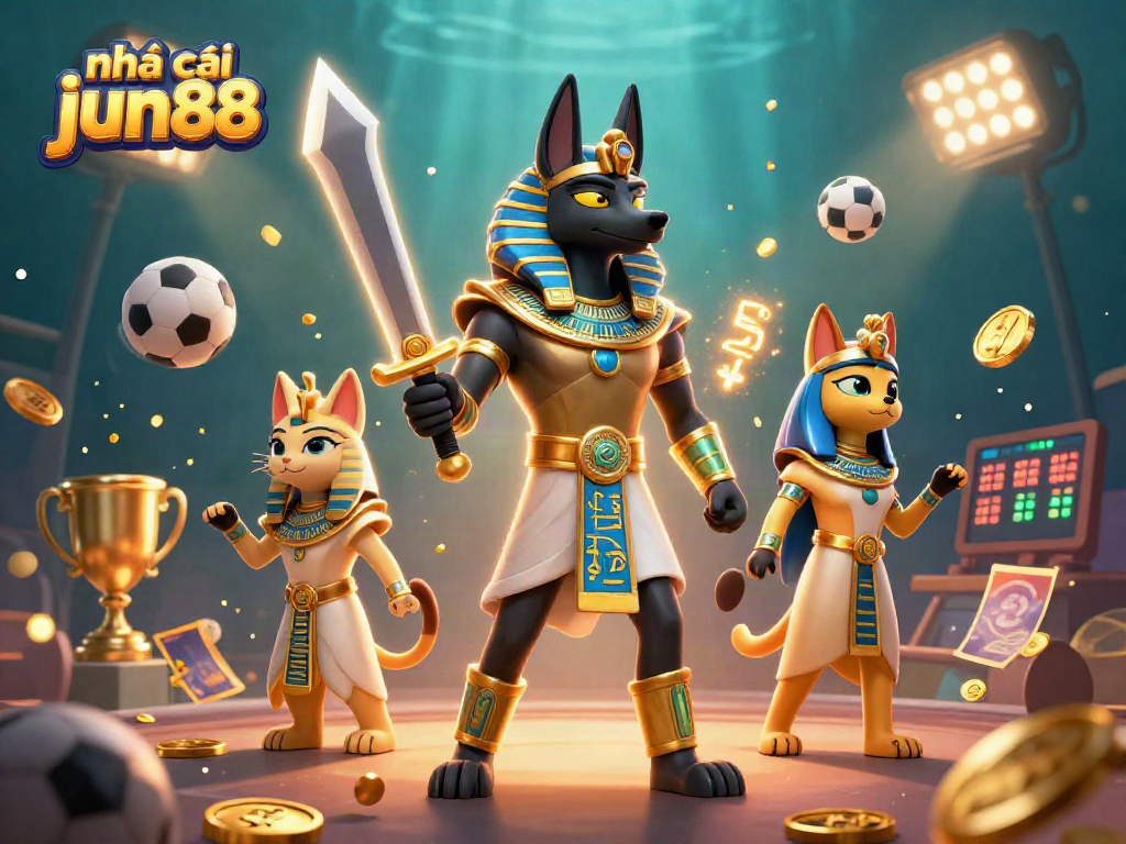 Engage with nhà cái jun88 through exciting sports betting dynamics and vibrant promotional art.