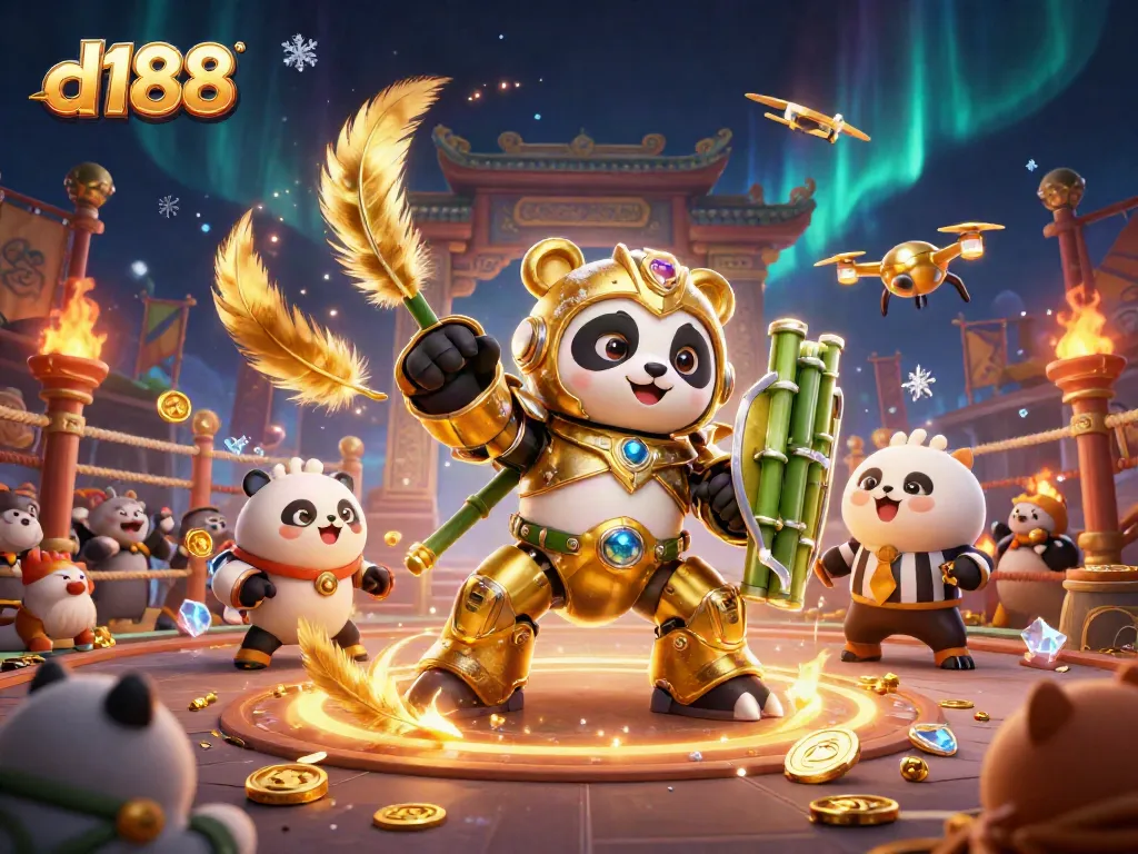 Experience thrilling d188 betting action in a vibrant 3D casino arena filled with excitement.