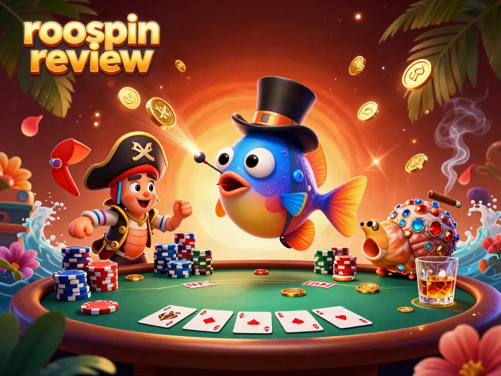 Experience the excitement of Roospin Casino with this vibrant animated scene.