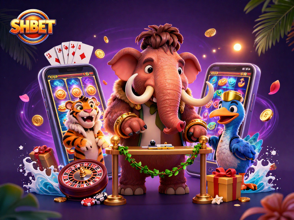 Experience thrilling gaming at SHBET with vivid casino characters and dynamic gaming elements!