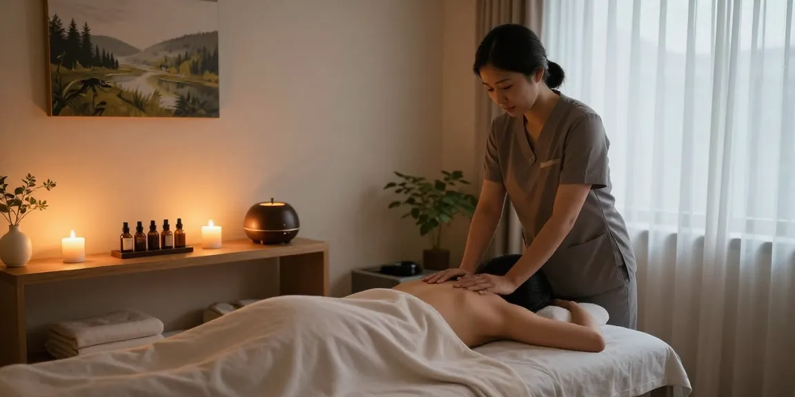 Healing 김포출장마사지 in a tranquil therapy room with soothing ambiance