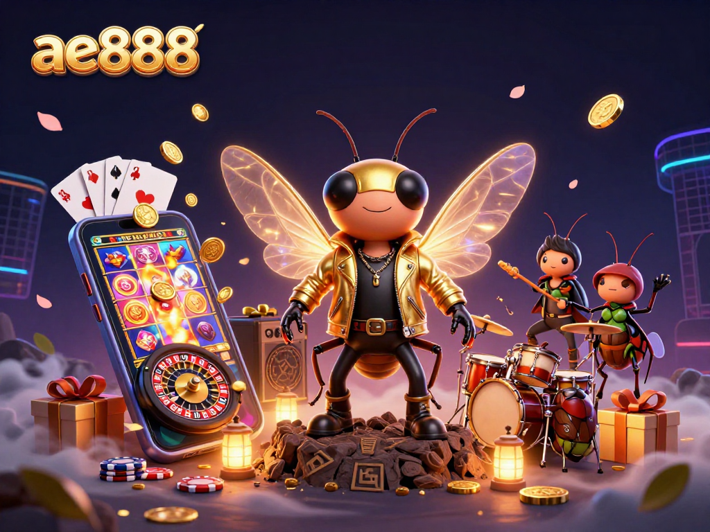 Experience the thrill of ae888 with our rock star cicada and casino games in a vibrant scene.