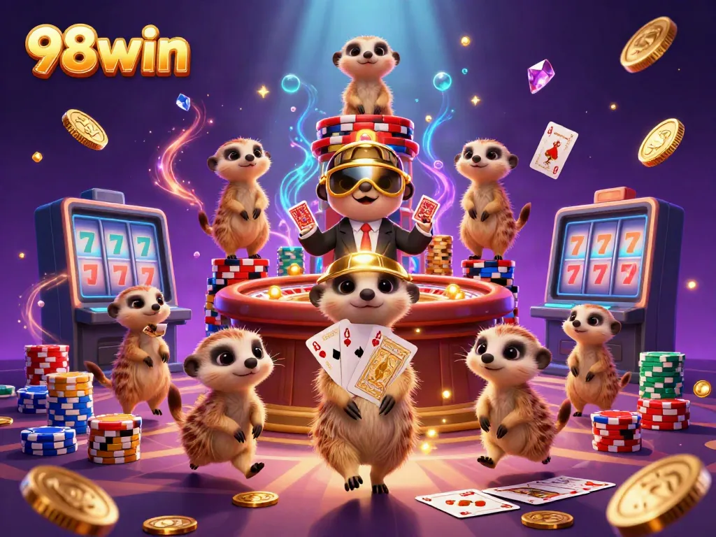 Experience the excitement at 98win casino with meerkats managing games and jackpots.