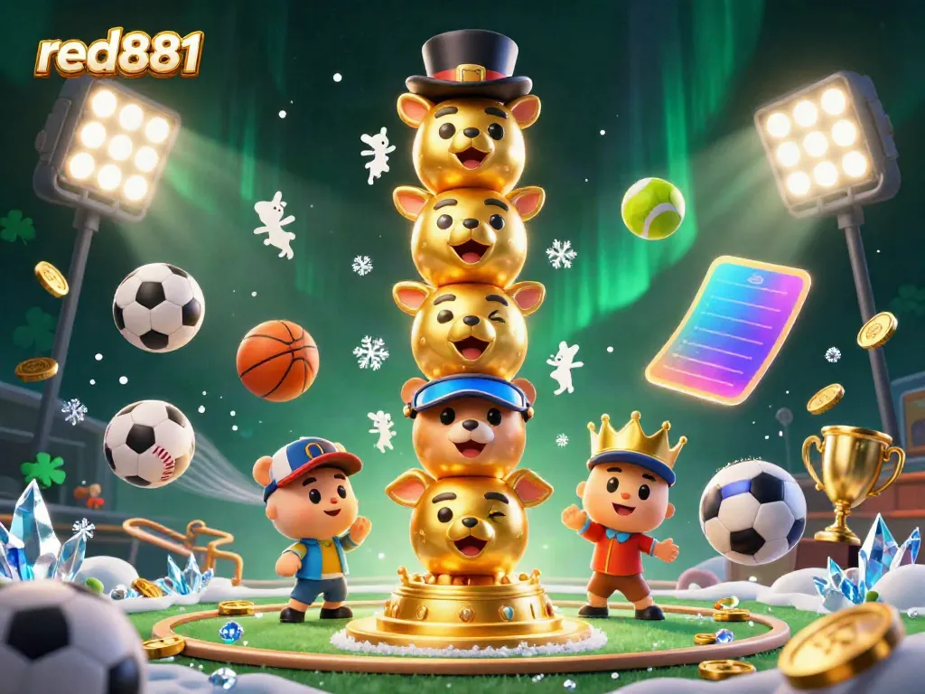 Experience thrilling sports betting with red881 in a lively 3D casino scene showcasing dynamic game elements.