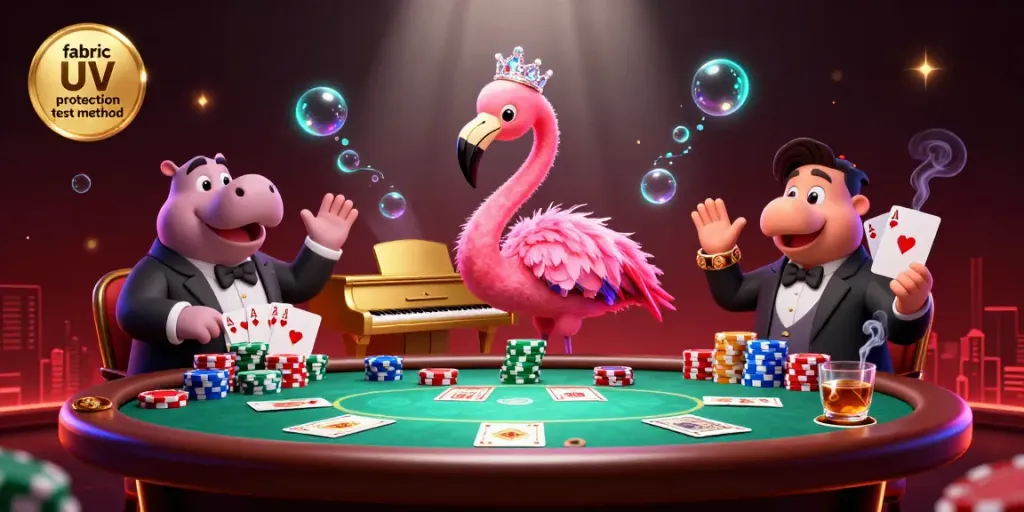 Experience the excitement and strategy of fabric UV protection test method in a vibrant casino scene.