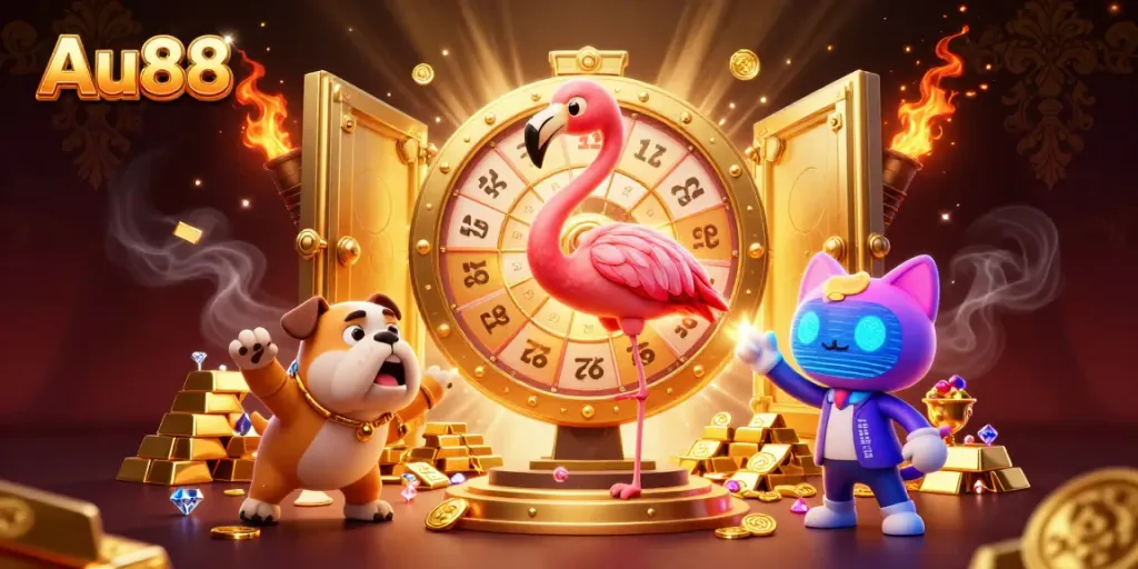 Join the excitement at Au88 with vibrant casino games and prizes featured in a lively setting.