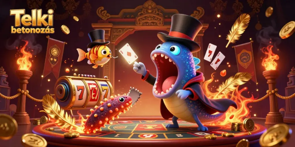 Experience thrilling Telki betonozás with magical sea creatures at a vibrant gambling scene.