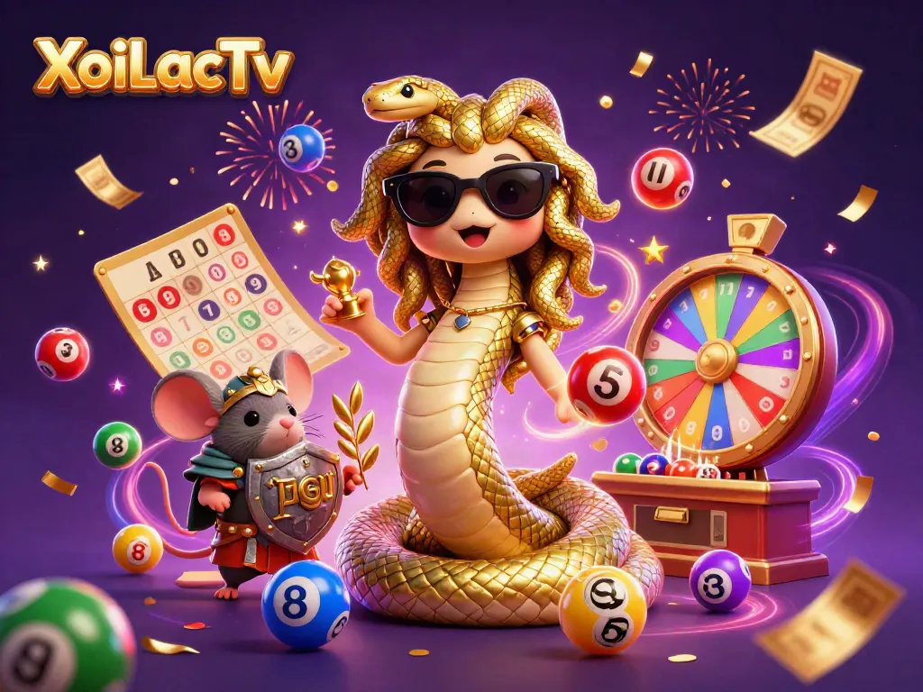 Engage with XoiLacTv's vibrant and energetic casino scene featuring dynamic lottery elements.
