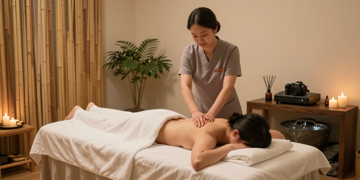Relaxing 남양주출장마사지 session in a tranquil spa setting.