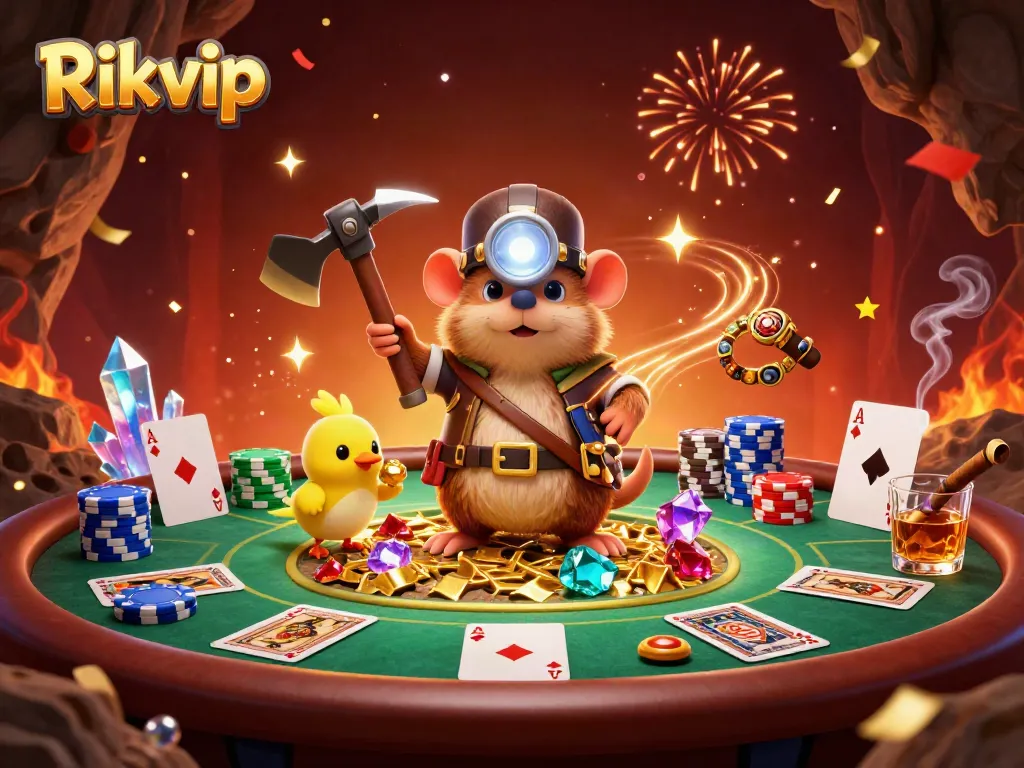 Engage in online gambling with Rikvip as a treasure hunter mole and canary win big at poker