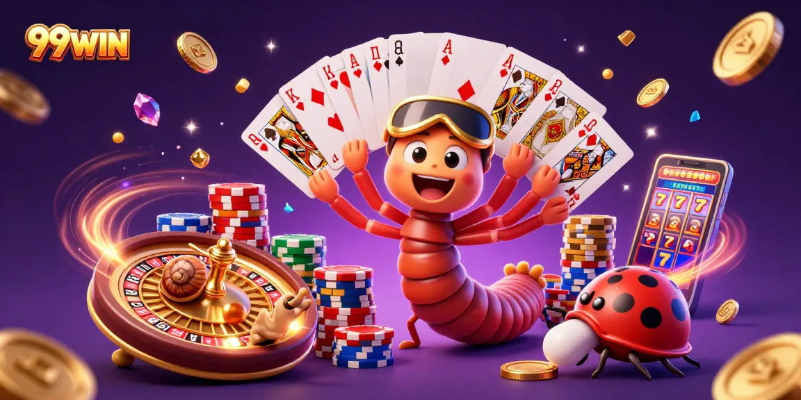Experience exhilarating wins at 99WIN with a vibrant casino illustration showcasing excitement and winning potential.