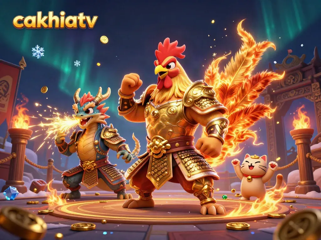 Experience the thrill of betting at cakhiatv with dynamic characters in an engaging combat scene.