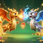 Experience thrilling wins at QS88 with enchanting dragons amidst sparkling treasures in this dynamic casino scene.