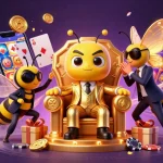 Experience thrilling games at Sun Win with a bumblebee mob boss and vibrant casino elements.