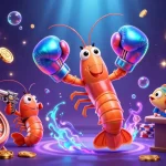 Win big at sky88 with an exciting 3D casino scene featuring mantis shrimp, coins, and roulette!