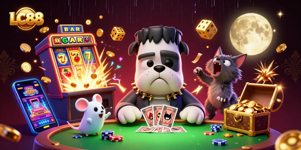 LC88 showcases a lively 3D casino scene with vibrant characters and action-packed elements.