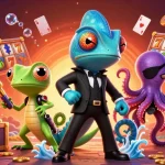 Experience thrilling spins with da88 in this vibrant casino scene featuring colorful slots and animated characters.