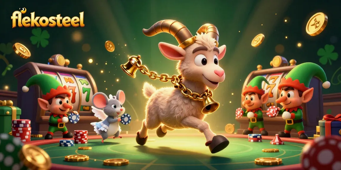 Experience the thrill of gaming with flekosteel in a lively, festive casino scene.