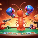 Engage in exciting poker action with Vipwin's memorable characters amid a vibrant casino scene.