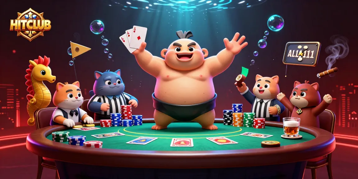 Experience exciting gambling at HITCLUB with vibrant characters in an underwater poker scene.