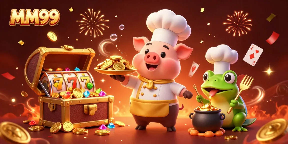 Experience the thrill of MM99 gaming with vibrant slot elements and cheerful characters.