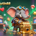 Experience thrilling gameplay at nhacaiuytin88 with a vibrant 3D steampunk casino scene featuring unique characters and slot machines.