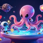Engage in exciting gameplay at UU88 with an alien octopus and vibrant casino elements.