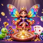 Experience the captivating world of UU666 with the butterfly queen and shimmering casino elements!