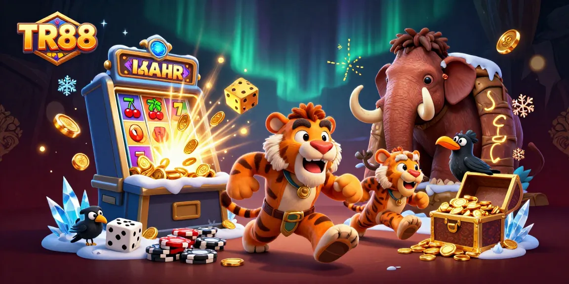 Experience the thrilling world of TR88 with an exciting casino illustration featuring dynamic gambling elements.