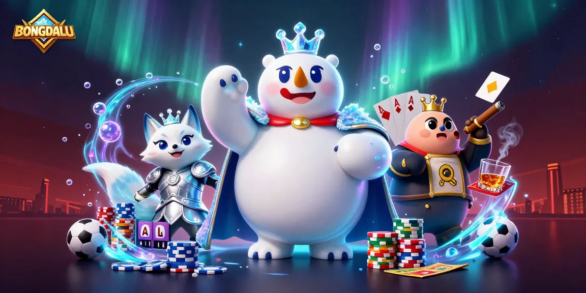 BONGDALU showcases high-energy sports betting with a dynamic polar bear king and fox companion.
