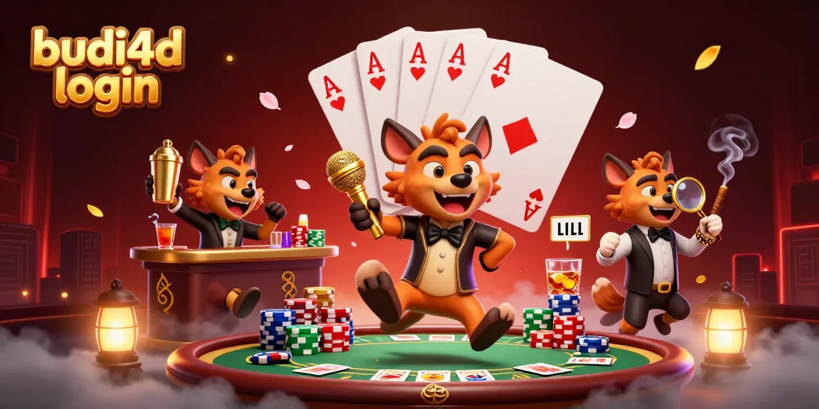 Experience the exciting budi4d login with animated hyenas in a lively casino club.