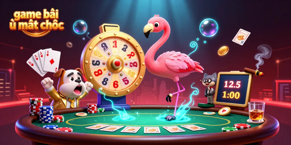 Excited character spins the game bài ù mạt chược prize wheel amid vibrant casino elements.