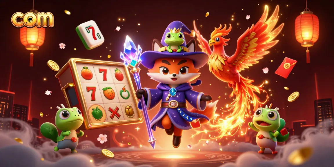 Engage with the enchanting world of com casino games featuring a wizard, phoenix, and frog in 3D.