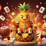 Experience the excitement of trực tiếp bóng đá socolive with a vibrant illustration of a pineapple king and tropical elements.