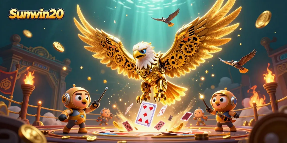 Engage with Sunwin20's thrilling casino experience featuring golden eagle and casino elements.