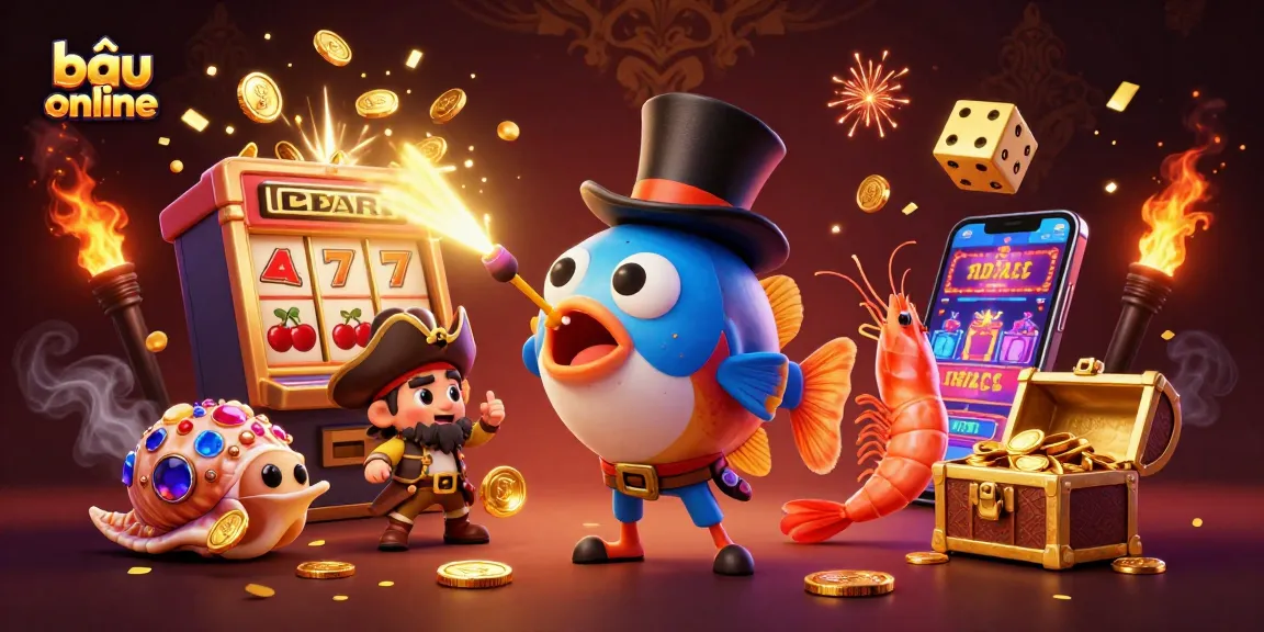 Engage in the exciting bầu cua online game featuring quirky sea creatures, jackpot slots, and dynamic casino elements.