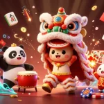 Experience the excitement of winning at 56WIN with vibrant gaming elements and festive atmosphere.