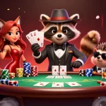 Experience thrilling poker action with tr88sam featuring a suave raccoon and his charming companions.