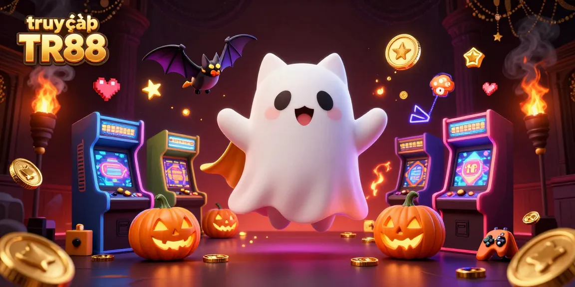 Experience thrilling gaming action with truy cập TR88 in a vibrant haunted casino atmosphere.