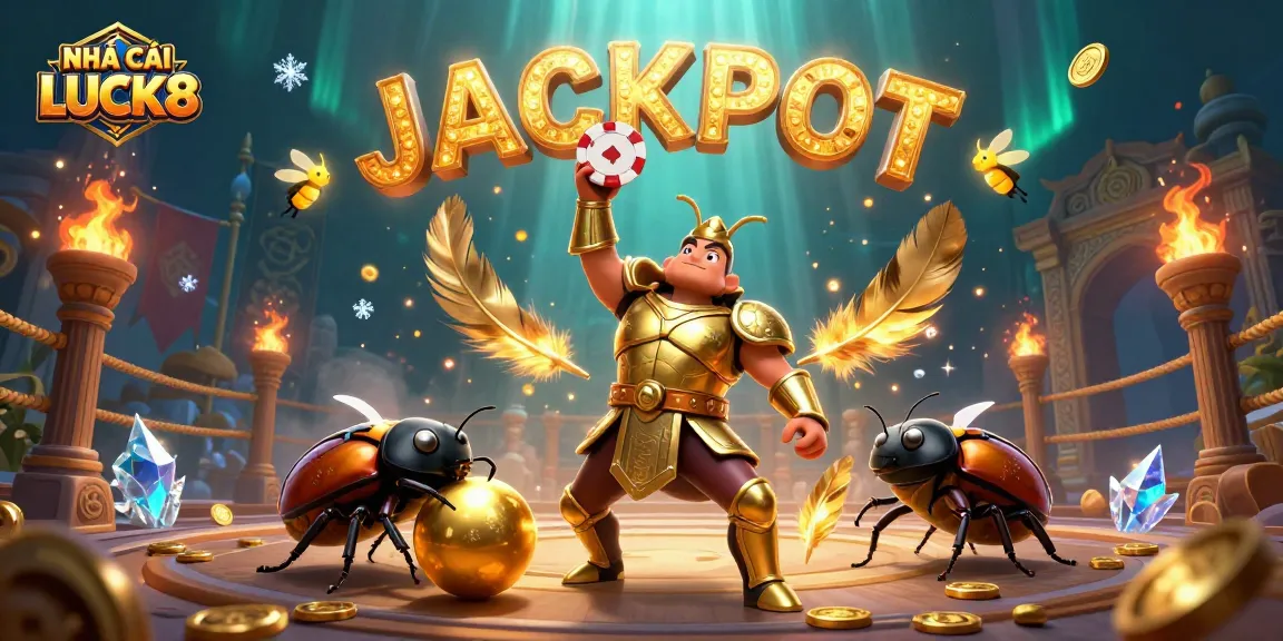 Experience NHÀ CÁI LUCK8's thrilling jackpot moments with vibrant gaming elements and characters.