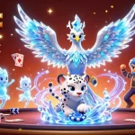 Engage with vsbet through a vibrant scene depicting playful characters in an immersive casino setting.