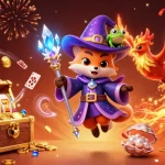 Nổ hũ thủ lĩnh rồng character-filled scene showcasing thrilling jackpots, exotic treasures, and mystical elements.