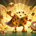 Experience rewarding gameplay with ON 68 as golden dice and treasures fill the scene.