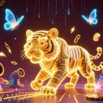 Experience the thrilling fish prawn crab casino action with vibrant 3D visual elements in a rich, digital landscape.