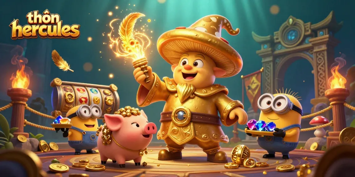 Experience irresistible gaming with thần hercules and enchanting slot elements in a vibrant 3D scene.